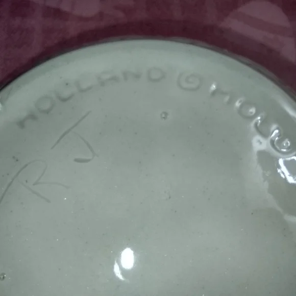 Vintage Art Pottery Holland @ Mold Signed Tulips Pastel Basketweave Filigree - Picture 3 of 8